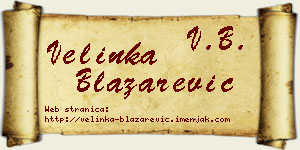 Velinka Blažarević vizit kartica